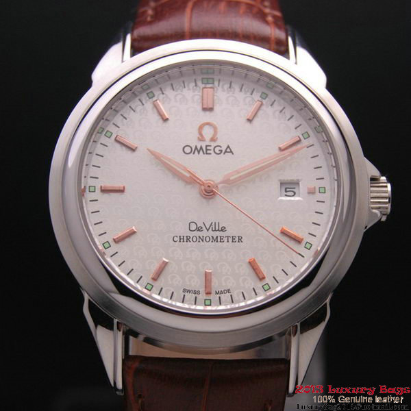 OMEGA DE VILLE Chronometer Steel on Brown Strap OM77301