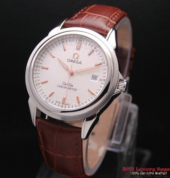 OMEGA DE VILLE Chronometer Steel on Brown Strap OM77301