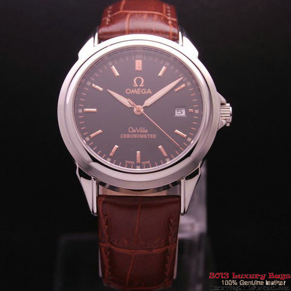 OMEGA DE VILLE Chronometer Steel on Brown Strap OM77303