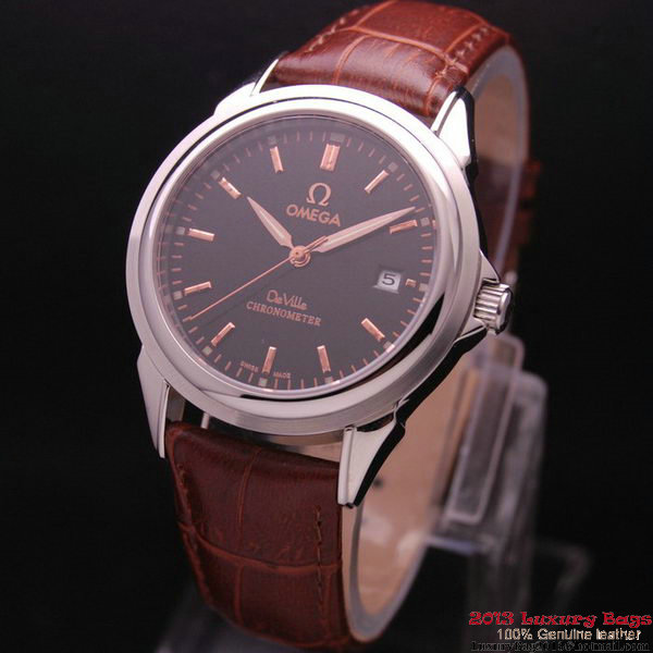 OMEGA DE VILLE Chronometer Steel on Brown Strap OM77303