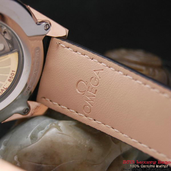 OMEGA DE VILLE Co-AXIAL CHRONOMETER Red Gold on Brown Leather Strap OM77023