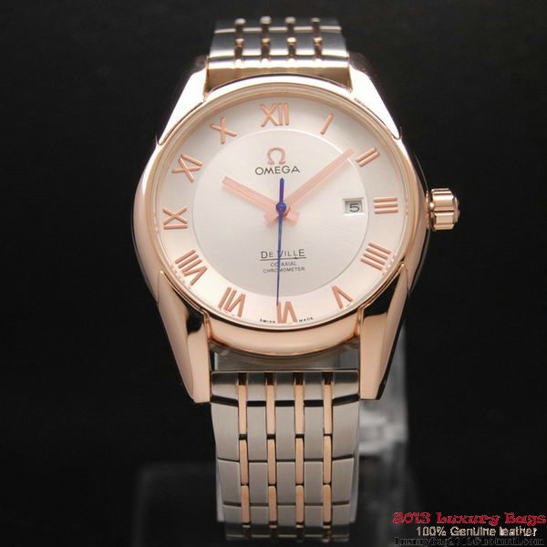 OMEGA DE VILLE Co-AXIAL CHRONOMETER Red Gold on Steel Strap OM77018