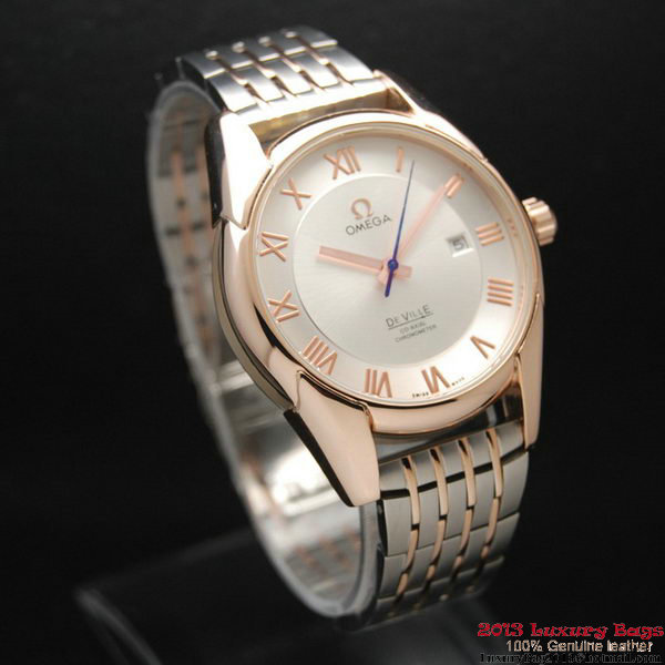 OMEGA DE VILLE Co-AXIAL CHRONOMETER Red Gold on Steel Strap OM77018