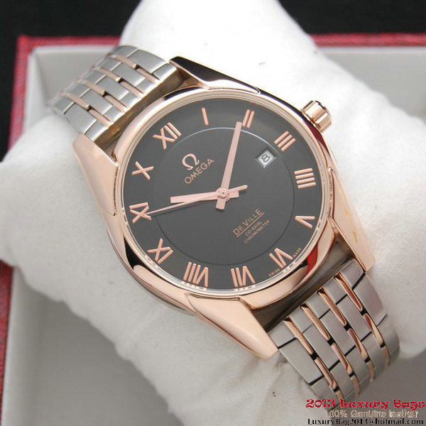 OMEGA DE VILLE Co-AXIAL CHRONOMETER Red Gold on Steel Strap OM77019