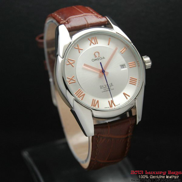 OMEGA DE VILLE Co-AXIAL CHRONOMETER Steel on Brown Leather Strap OM77001