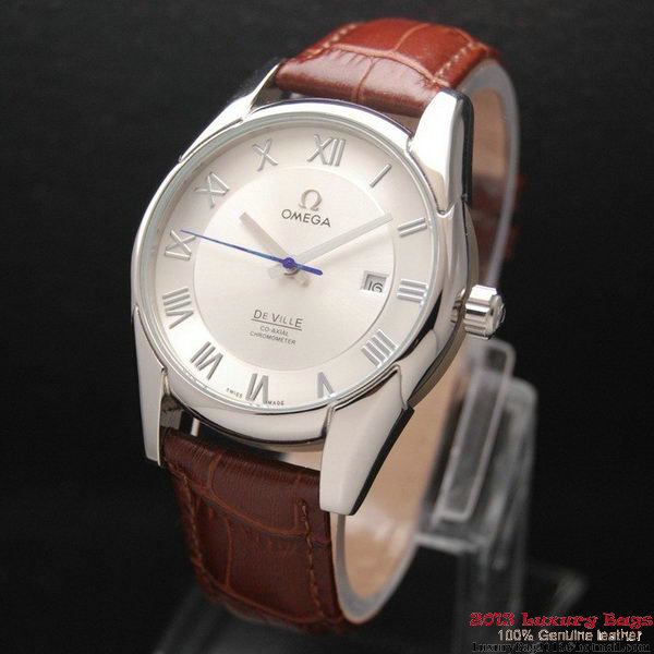 OMEGA DE VILLE Co-AXIAL CHRONOMETER Steel on Brown Leather Strap OM77003