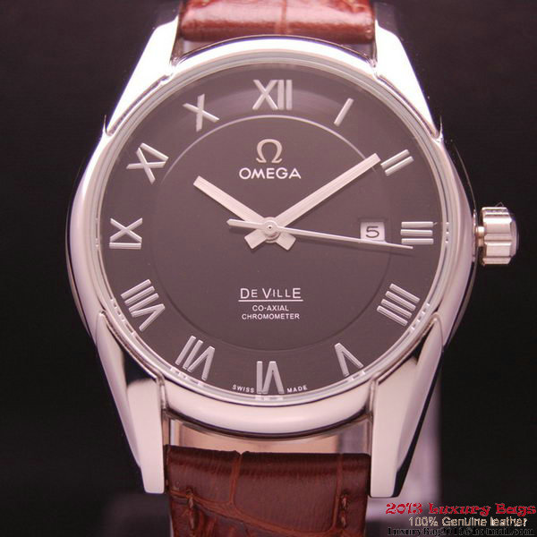 OMEGA DE VILLE Co-AXIAL CHRONOMETER Steel on Brown Leather Strap OM77007