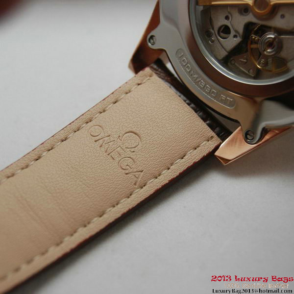 OMEGA DE VILLE HOUR VISION ANNUAL CALENDAR Red Gold on Brown Leather Strap OM77119