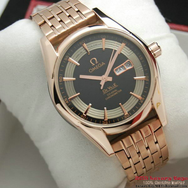 OMEGA DE VILLE HOUR VISION ANNUAL CALENDAR Red Gold on Red Gold Strap OM77130