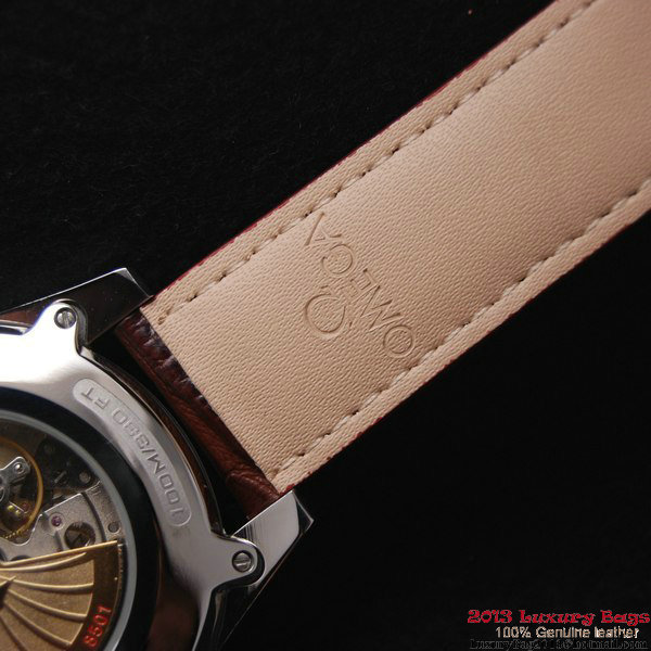 OMEGA DE VILLE HOUR VISION ANNUAL CALENDAR Steel on Brown Leather Strap OM77107