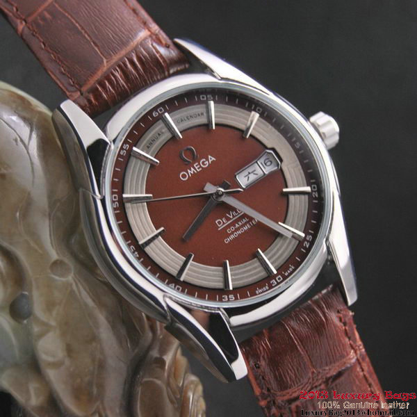 OMEGA DE VILLE HOUR VISION ANNUAL CALENDAR Steel on Brown Leather Strap OM77109