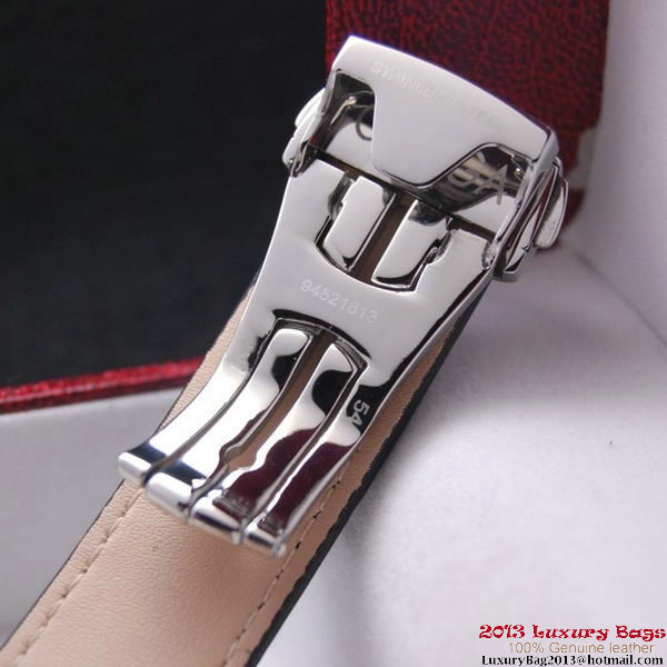 OMEGA DE VILLE Tourbillon Watches Steel on Black Leather Strap Om7006