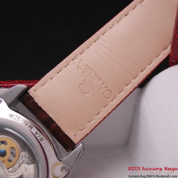 OMEGA DE VILLE Tourbillon Watches Steel on Brown Leather Strap Om7001