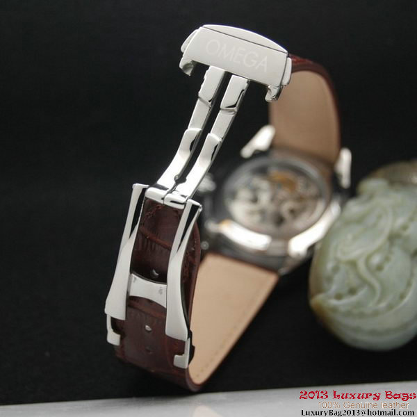 OMEGA DE VILLE Tourbillon Watches Steel on Brown Leather Strap Om7001