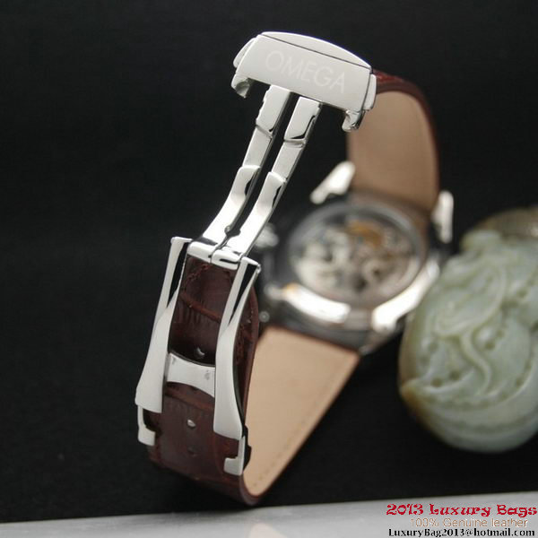 OMEGA DE VILLE Tourbillon Watches Steel on Brown Leather Strap Om7003