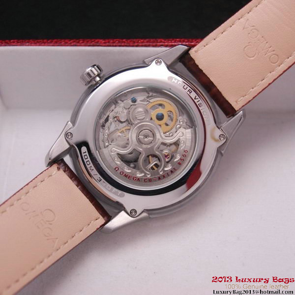 OMEGA DE VILLE Tourbillon Watches Steel on Brown Leather Strap Om7003