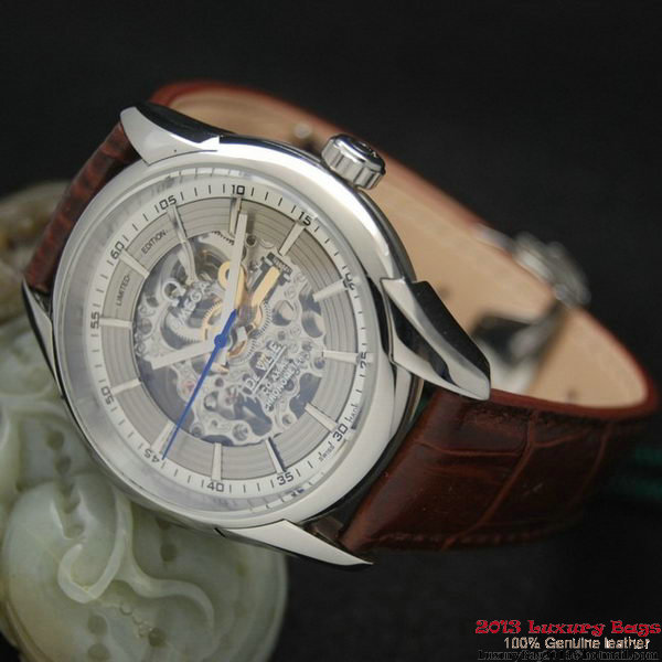 OMEGA DE VILLE Tourbillon Watches Steel on Brown Leather Strap Om7003