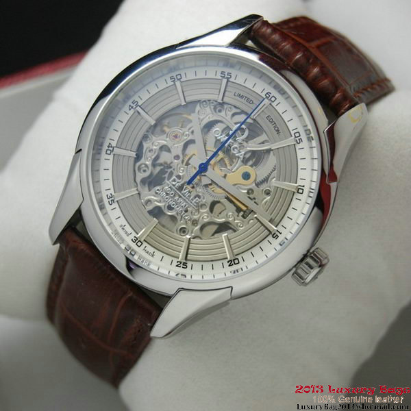 OMEGA DE VILLE Tourbillon Watches Steel on Brown Leather Strap Om7003