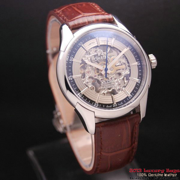 OMEGA DE VILLE Tourbillon Watches Steel on Brown Leather Strap Om7007