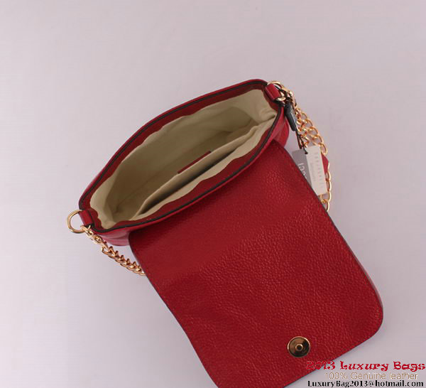 Gucci 1973 251821 Burgundy Leather Chain Shoulder Bag