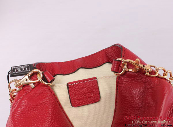 Gucci 1973 251821 Burgundy Leather Chain Shoulder Bag