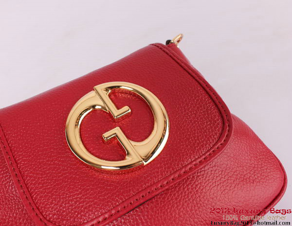 Gucci 1973 251821 Burgundy Leather Chain Shoulder Bag