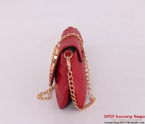 Gucci 1973 251821 Burgundy Leather Chain Shoulder Bag