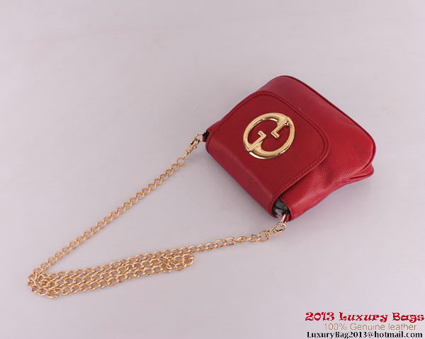 Gucci 1973 251821 Burgundy Leather Chain Shoulder Bag