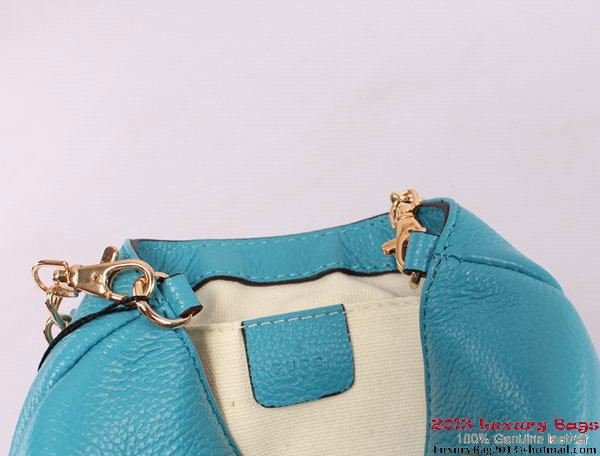 Gucci 1973 251821 Light Blue Leather Chain Shoulder Bag