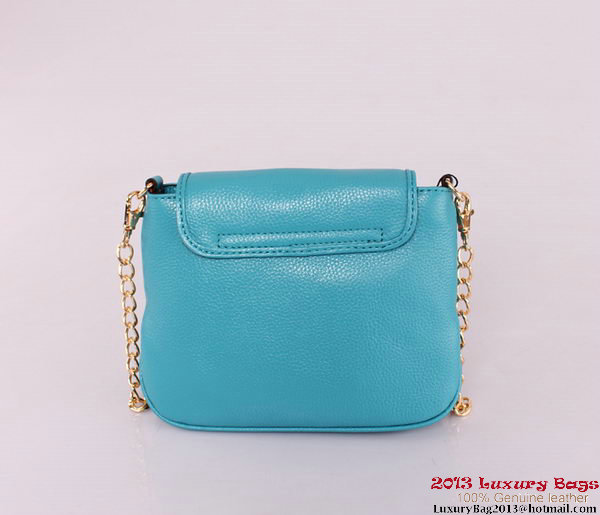Gucci 1973 251821 Light Blue Leather Chain Shoulder Bag