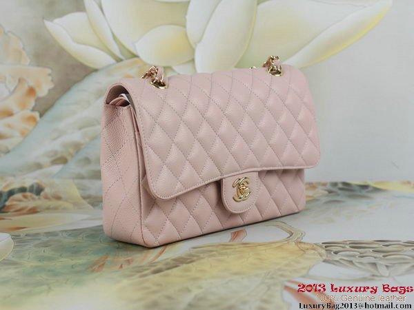 Chanel 2.55 Series Classic Flap Bag Original Cannage Patterns Leather Pink