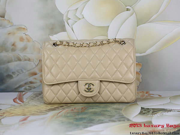 Chanel 2.55 Classic Flap Bag Apricot Sheepskin Leather Gold