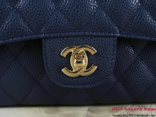 Chanel 2.55 Classic Flap Bag RoyalBlue Original Cannage Patterns Leather Gold