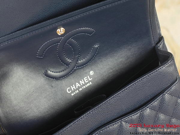 Chanel 2.55 Classic Flap Bag RoyalBlue Original Cannage Patterns Leather Silver