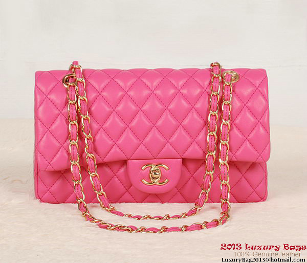 Chanel 2.55 Series Bag Rose Sheepskin Leather 1112 Gold