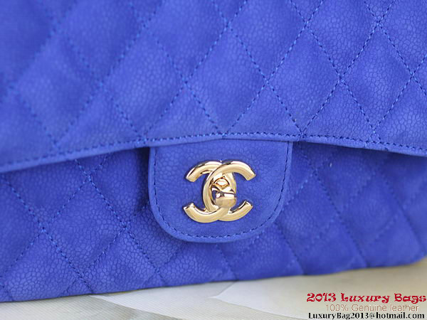 Chanel 2.55 Series Flap Bag Blue Original Nubuck Leather A1112 Gold