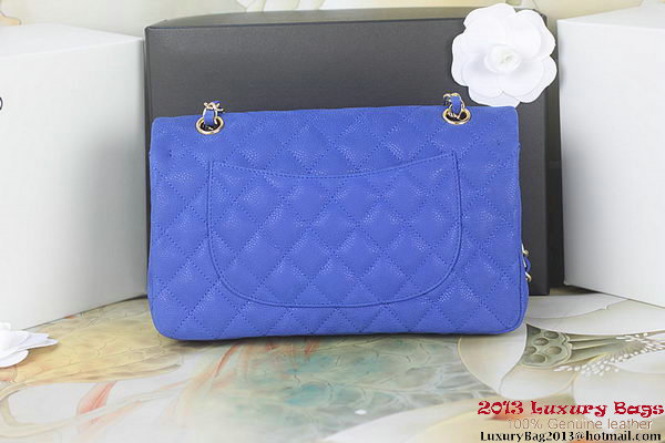 Chanel 2.55 Series A01112 Blue Original Leather Classic Flap Bag Gold