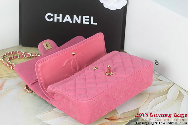 Chanel 2.55 Series A01112 Pink Original Leather Classic Flap Bag Gold