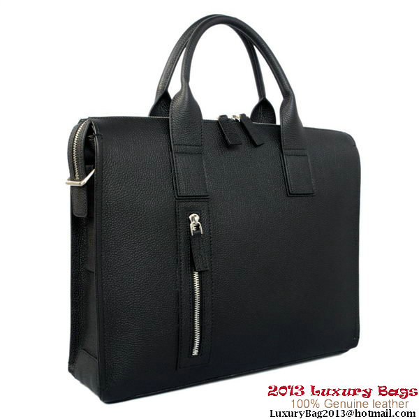 Hermes Mens Briefcase Calf Leather H1289A Black