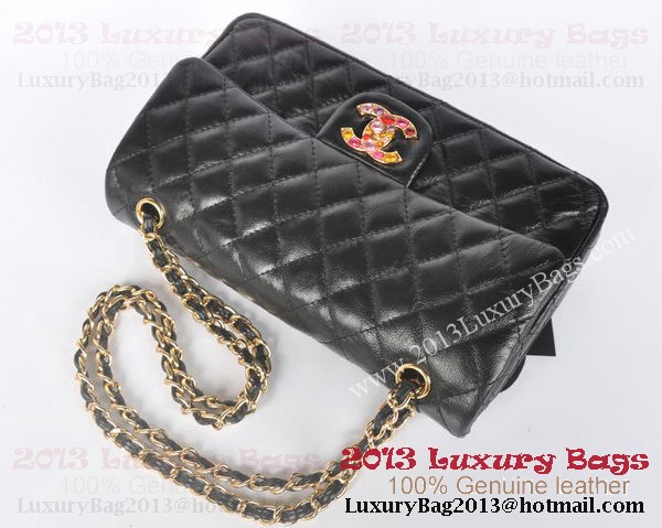 Chanel 2.55 Series Classic Flap Bag Black Sheepskin Leather 1112 Multicolour