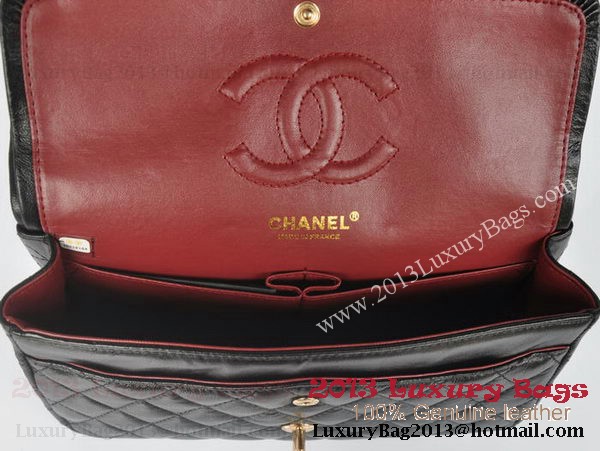 Chanel 2.55 Series Classic Flap Bag Black Sheepskin Leather 1112 Multicolour