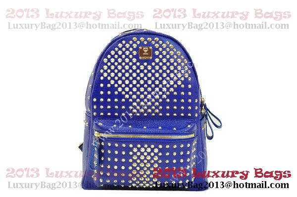 MCM Stark Backpack in RoyalBlue Grainy Leather