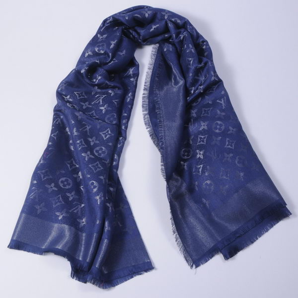 Louis Vuitton Scarves Cotton WJLV092 Dark Blue&Silver