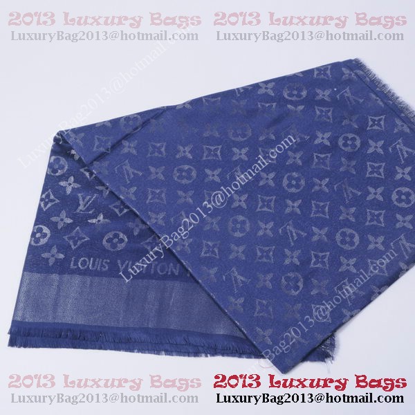 Louis Vuitton Scarves Cotton WJLV092 Dark Blue&Silver