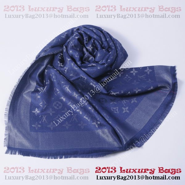 Louis Vuitton Scarves Cotton WJLV092 Dark Blue&Silver