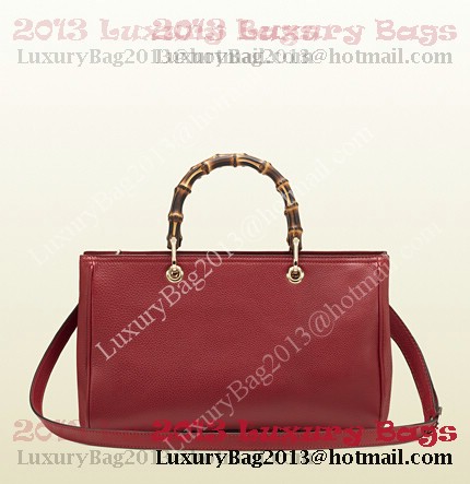 Gucci Bamboo Shopper Calf Leather Tote Bag 323660 Red