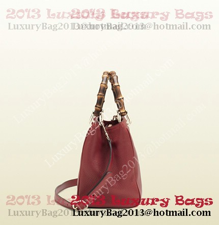 Gucci Bamboo Shopper Calf Leather Tote Bag 323660 Red