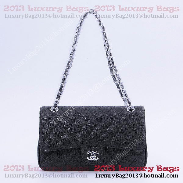 Chanel 2.55 Series Classic Flap Bag 1112 Black Cannage Pattern Silver