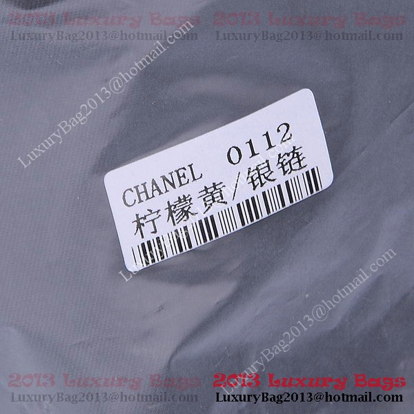 Chanel 2.55 Series Classic Flap Bag 1112 Lemon Sheepskin Silver