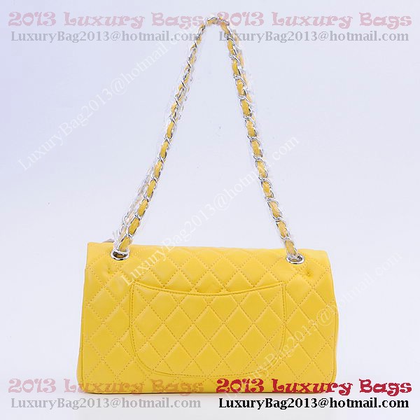 Chanel 2.55 Series Classic Flap Bag 1112 Lemon Sheepskin Silver